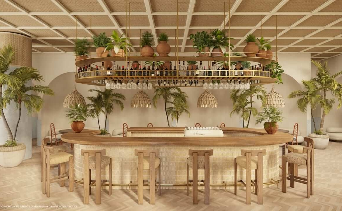 Rendering of Flow House Miami lobby main entry