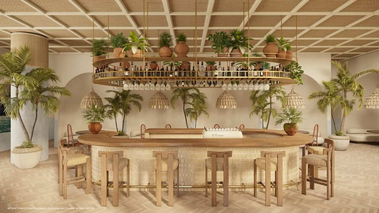 Rendering of Flow House Miami lobby main entry