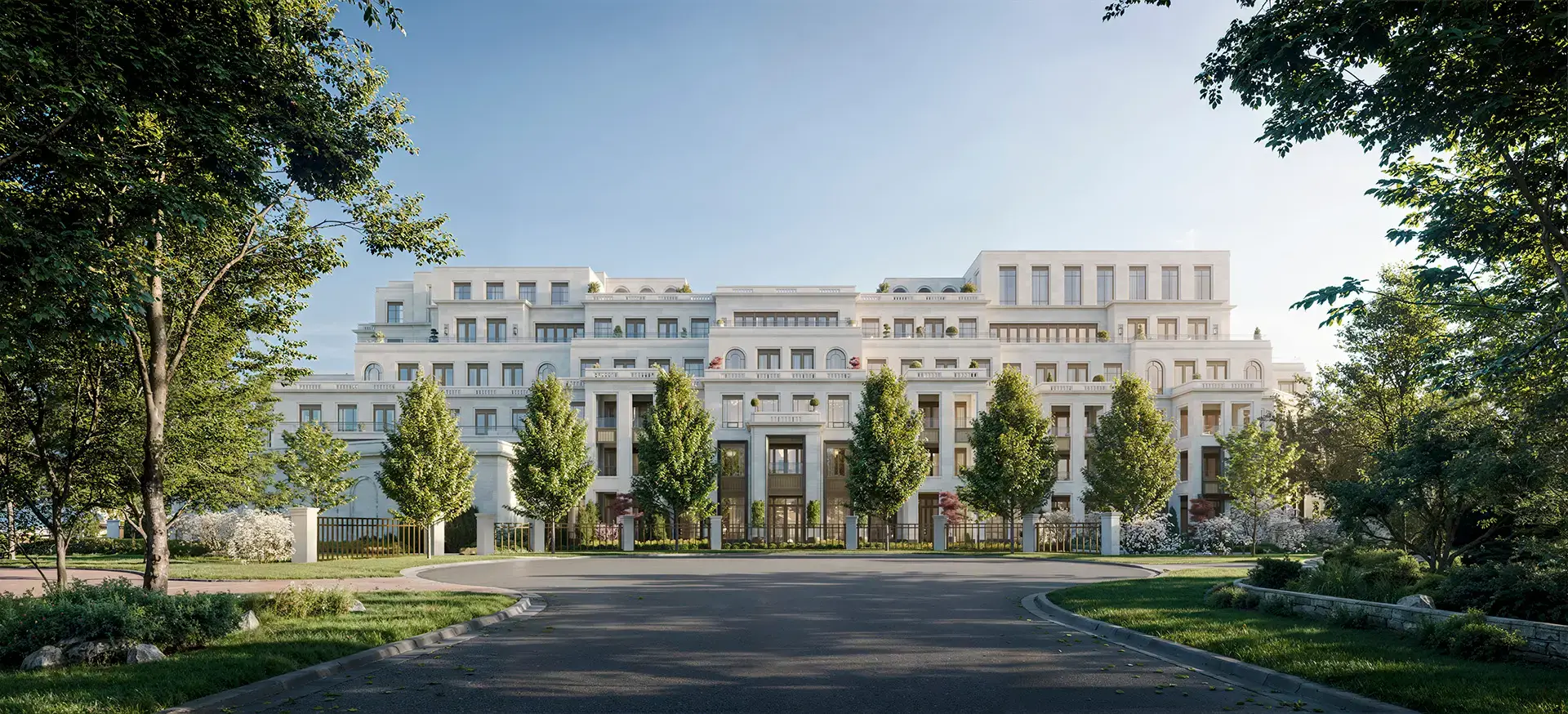 Rendering of 2 Post Road Condos exterior full view during the day