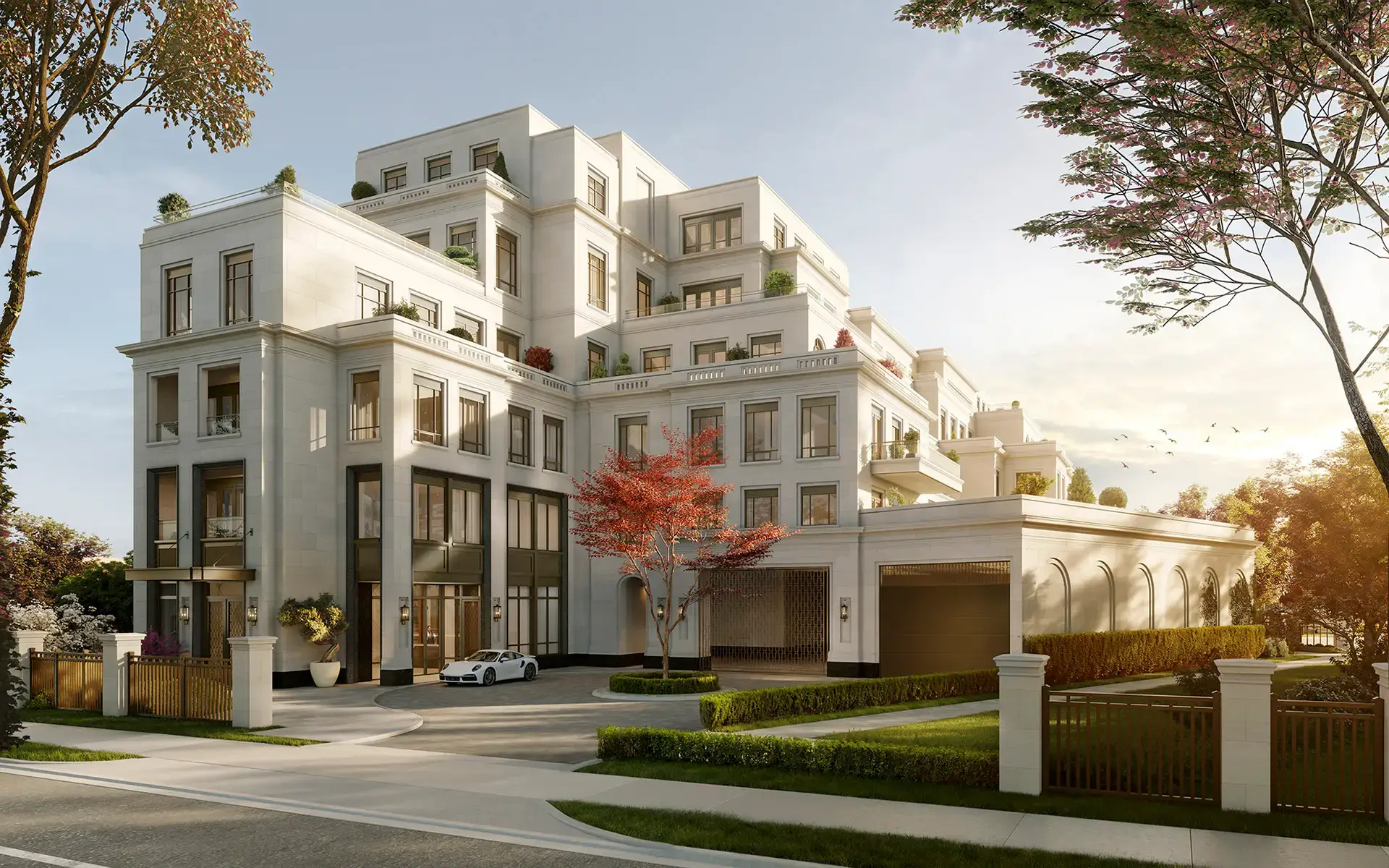 Rendering of 2 Post Road Condos exterior entrance