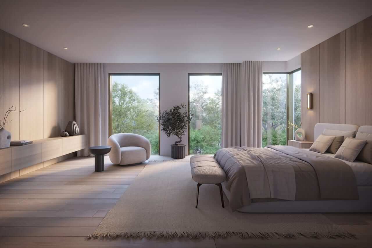 Rendering of The Aristocrat Condos suite interior bedroom