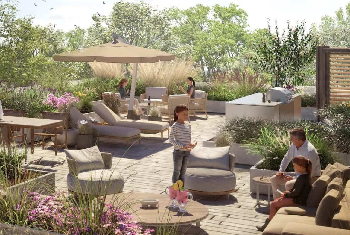 Rendering of The Aristocrat Condos exterior terrace