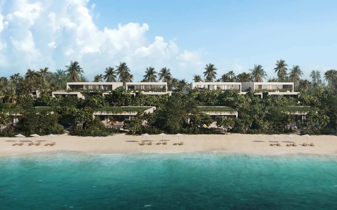 Rendering of Four Seasons Residences at Tropicalia beach front view
