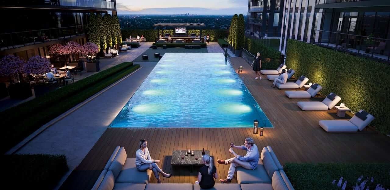 Rendering of Chome Condos in The Design District swimming pool