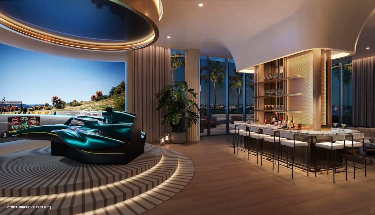 Rendering of W Pompano Beach Hotel & Residences recing simulator