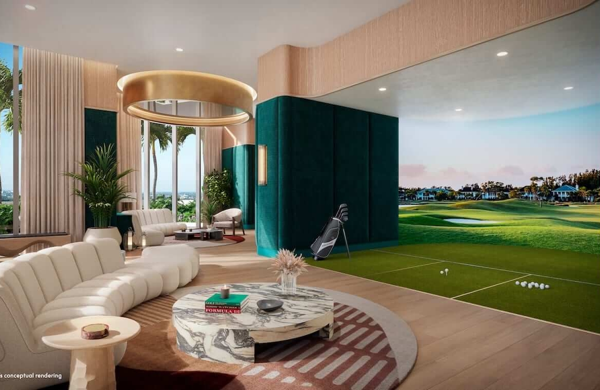 Rendering of W Pompano Beach Hotel & Residences golf simulator