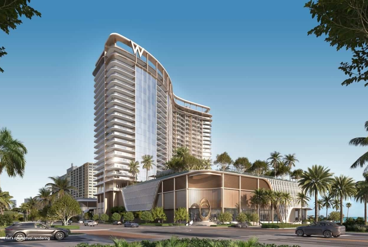 Rendering of W Pompano Beach Hotel & Residences exterior