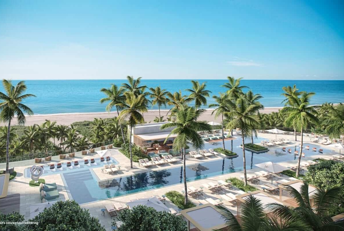 Rendering of W Pompano Beach Hotel & Residences beach view